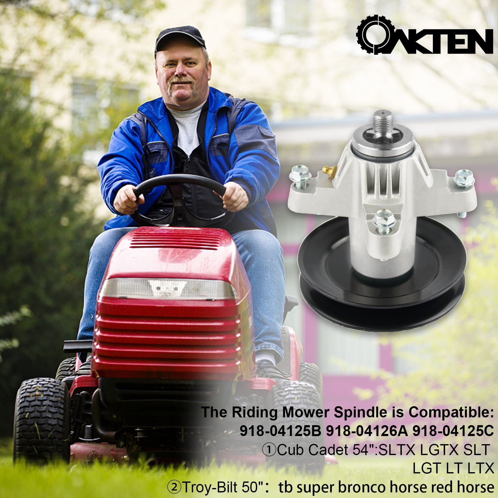 OakTen Replacement Mower Deck Spindle Assembly for Cub Cadet MTD Troy Bilt 618-04126 618-04126A 918-04125 918-04125B 918-04125C 918-04126 918-04126A 918-04126B 50 54 inch Deck