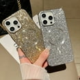 thumbnail image 3 of Glitter Bling Case for Apple iPhone 16 Plus, Slim Fit Shiny Magnetic Back Cover Stylish Drop Protective Scratch Resistant Phone Case for Girls Women, Rosegold, 3 of 10