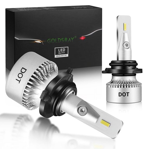 GOLDSRAY 9006 HB4 LED Headlight Bulbs DOT Compliant 60W 12000LM 200% Brighter Conversion Kit 6500K Cool White IP67 Waterproof Halogen Bulb Replacement Plug and Play Pack of 2