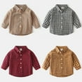 thumbnail image 4 of MXIEZI Baby Toddler Boys Long Sleeve Plaid Shirt Kids Button down Dress Shirts Formal Uniform Shirt Tops 2-7Y, 4 of 10
