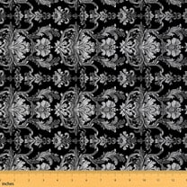 Feelyou Damask Floral Kids Fabric by the Yard 1 Yard, Hippie Tribal Sewing Fabric, Mystic Mandala Boho Home Decor Fabric by the Yard, Lightweight Room Decor