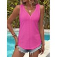 thumbnail image 2 of Button Embroidered Eyelet Tank Top  Pink L, 2 of 8