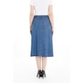 thumbnail image 2 of Blue Tencel A-Line Denim Midi Skirt with Knit Waistband Belt and Pockets, 2 of 4