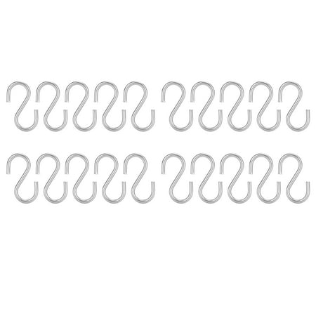 

20Pcs S Hooks Portable 304 Stainless Steel Metal Hanging Holder Organizer for Key Towel M3