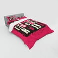 thumbnail image 3 of Ambesonne Retro Bedding Set 3 Pcs, Vintage Letters Grungy, Twin, Pink Charcoal Grey Beige, 3 of 3