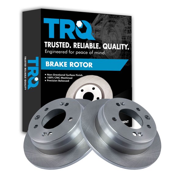 TRQ Rear Brake Rotors Set Solid Fits Select 2010-2015 Hyundai Tucson 2011-2016 Kia Sportage