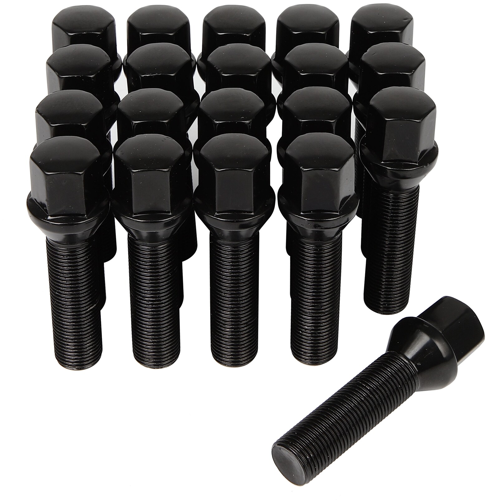 ECCPP 14x1.25 Wheel Lug Bolts 20pcs Wheel lug nuts Black Thread pitch 14x1.25 for 2018-2023 for BMW 530e xDrive 2016-2016 for BMW Alpina B6 Gran Coupe 2018-2018 for BMW 540d xDrive