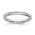 thumbnail image 1 of 925 Sterling Silver Stackable Expressions Rhodium Grooved Ring S:10, 1 of 5