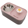 thumbnail image 3 of Fuente de agua para gatos, tazón de comida, alta capacidad, silencioso, 2 en 1, alimentador para mascotas, dispensador de agua, máquina de alimentación rosa, 3 of 9