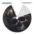Adobk Royal Skull With Golden Crown Print Christmas Tree Skirt