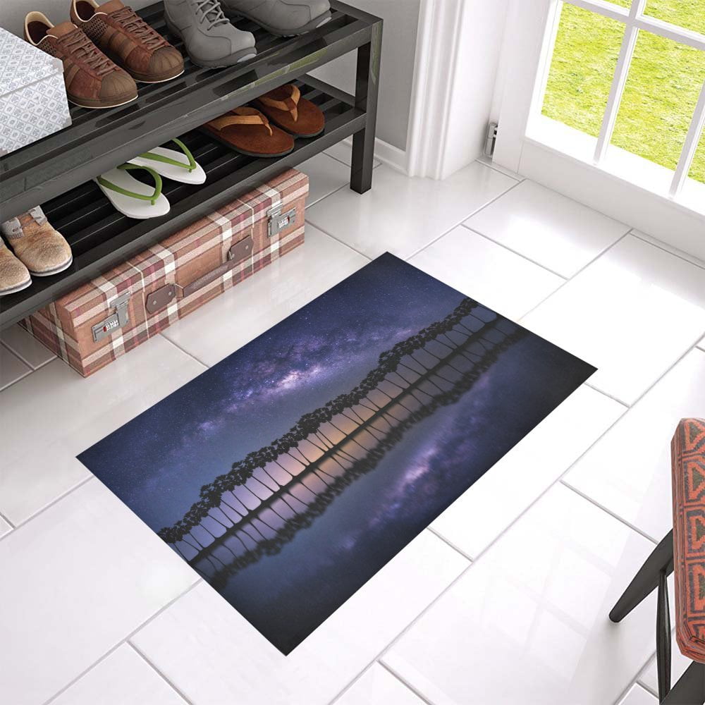 Mkhert Landscape With Milky Way Galaxy Doormat Rug Home Decor Floor Mkhert Landscape With Milky Way Galaxy Doormat Rug Home Decor Floor Mat Bath 23 6x15 7 Inch Com