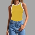 thumbnail image 2 of HBFAGFB Débardeurs pour Femmes Mode Col Rond Sans Manches Hauts Slim Légers Gilet Polyvalent Jaune Taille m, 2 of 4