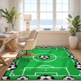 thumbnail image 3 of Design&I 9'x12' Washable Area Rug Giant Skid-Resistant Sports Soccer Themed Bold Border Pitch Markings Athletic Field for Great Room, Large Living, 3 of 7