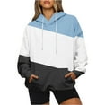 thumbnail image 2 of Today kttectoa Womens Tops Long Sleeve Hooded Hoodie Sweatshirts Color Block Graphic Hoodies Hoodies with Pockets Oversized Hoodie Fall Fashion Womens Fall Fashion 2024, 2 of 6