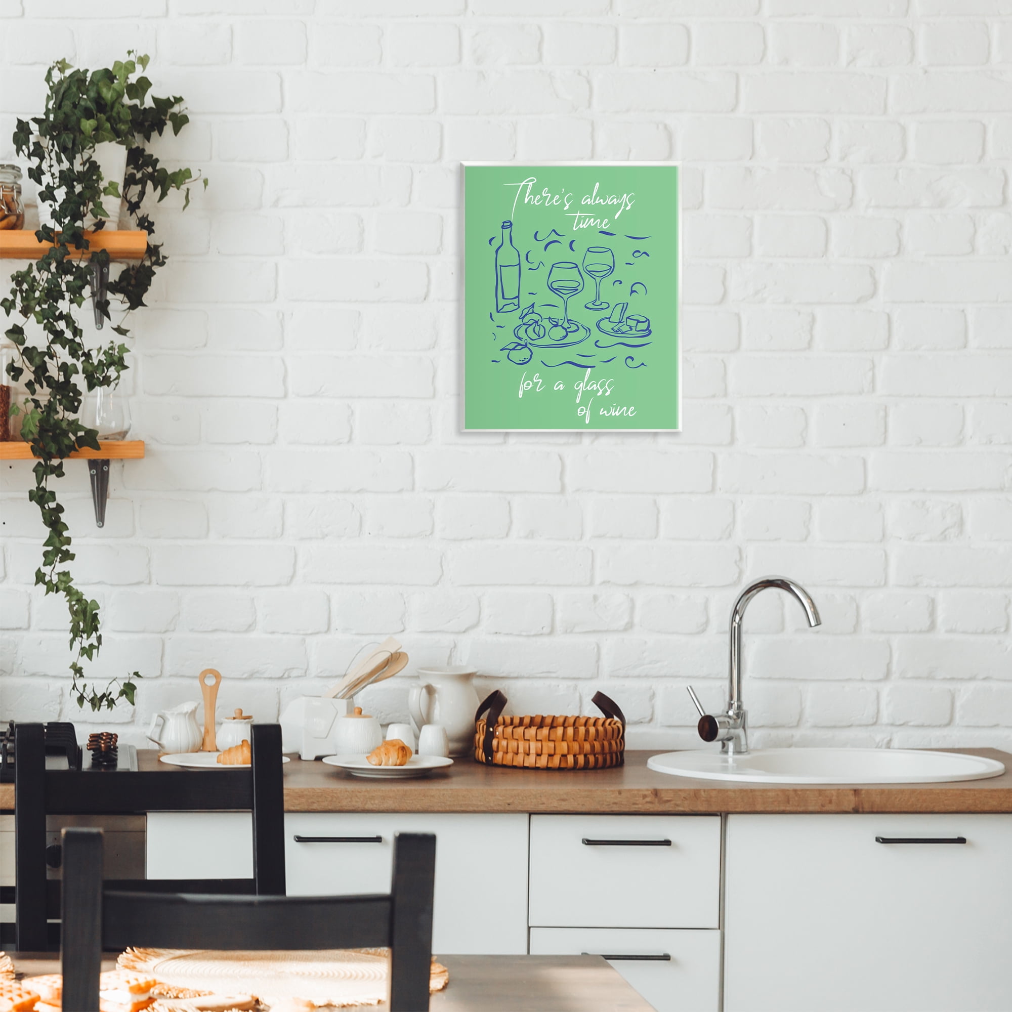 Stupell Industries Always Time For Glass Of Wine Wall Plaque Art, design by The Prints Vibe