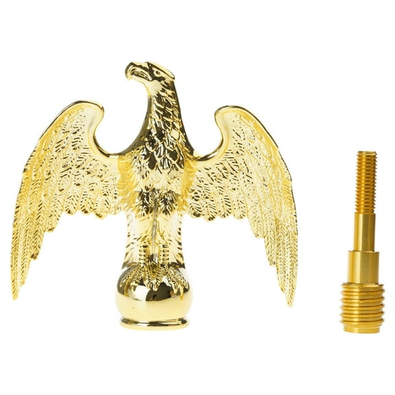 Golden Hawks Flagpole Toppers Outdoor Patriotic Decoration For Flag Poles Durability With Secure Threaded Mounting