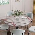 thumbnail image 5 of Baseball Round Tablecloth for 36-44 Inch Tables, Fitted Table Cover with Elastic Edge, Vintage Wooden Shabby Art Waterproof Outdoor Table Cloth Protector for Patio Garden Dinner Picnic, 5 of 9