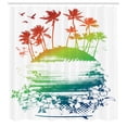 thumbnail image 3 of Ambesonne Colorful Shower Curtain, Grunge Summer Scenery, 69"Wx84"L, Multicolor, 3 of 5