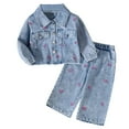 thumbnail image 1 of TaTaai Kids Embroidered Letter Hoodie Two Piece Set, Long Sleeve Tracksuit Outfit, Soft Casual Loungewear Gift, 1 of 6