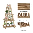thumbnail image 5 of Fionafurn 4-Tier 40'' Ladder Shelf Bookshelf Bookcase Storage Display Plant Leaning Shelf Natural, 5 of 10