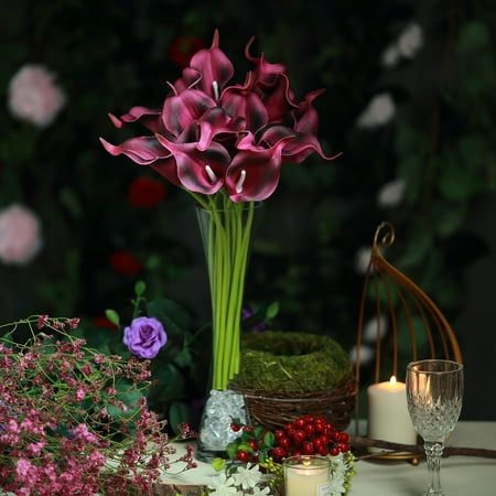 Tall Artificial Flowers BalsaCircle 20 pcs 14-Inch tall Poly Foam Calla Lily Flowers with Single Stems Home Wedding Party Event Arrangements Centerpieces ()
