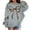 Grey, variant on MUXiin Girls Sweatshirts Bow Fashion Floral Pattern Pullover Hoodie Preppy Back To School Casual Clothes for Girls with Pockets