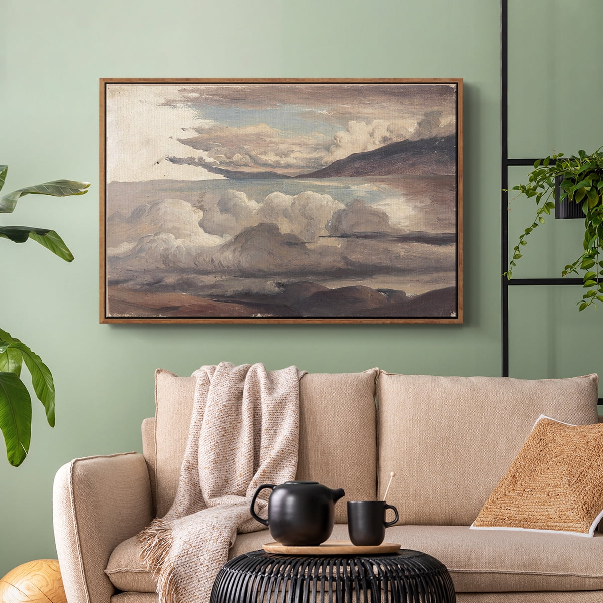 Vintage Landscape-CCCLXXI By Wexford Home Framed in Walnut Wood Gallery Wrapped Canvas 25 in. x 37 in.