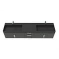 thumbnail image 2 of Castello USA Amazon 84" Black Wood Floating Vanity Black Top and Chrome Trim, 2 of 6