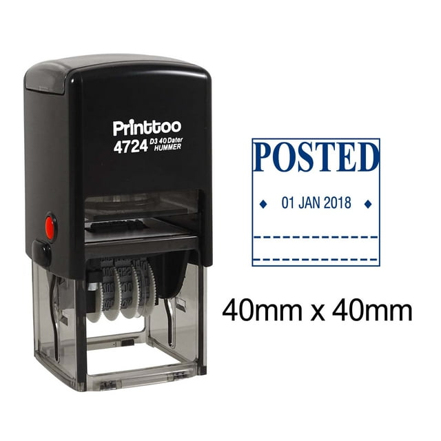 Printtoo Office Document Stationery Dater Stamp Self Inking With Posted Text Date Rubber Stamp-Blue