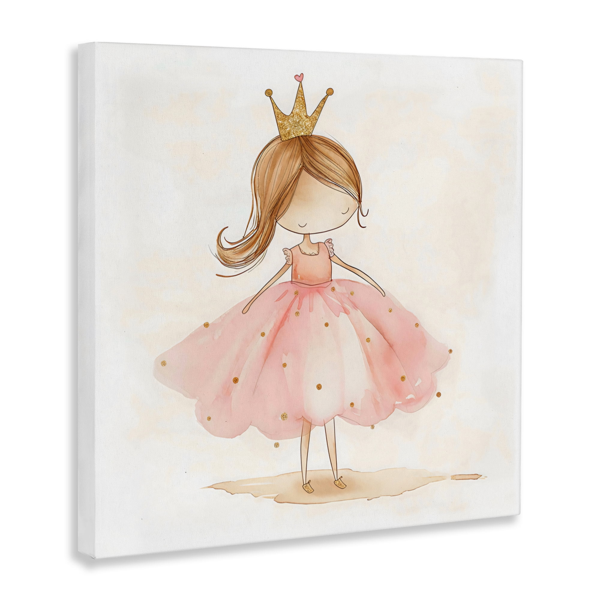 Stupell Industries Little Princess with Crown Canvas Wall Art, design by Creative Studio