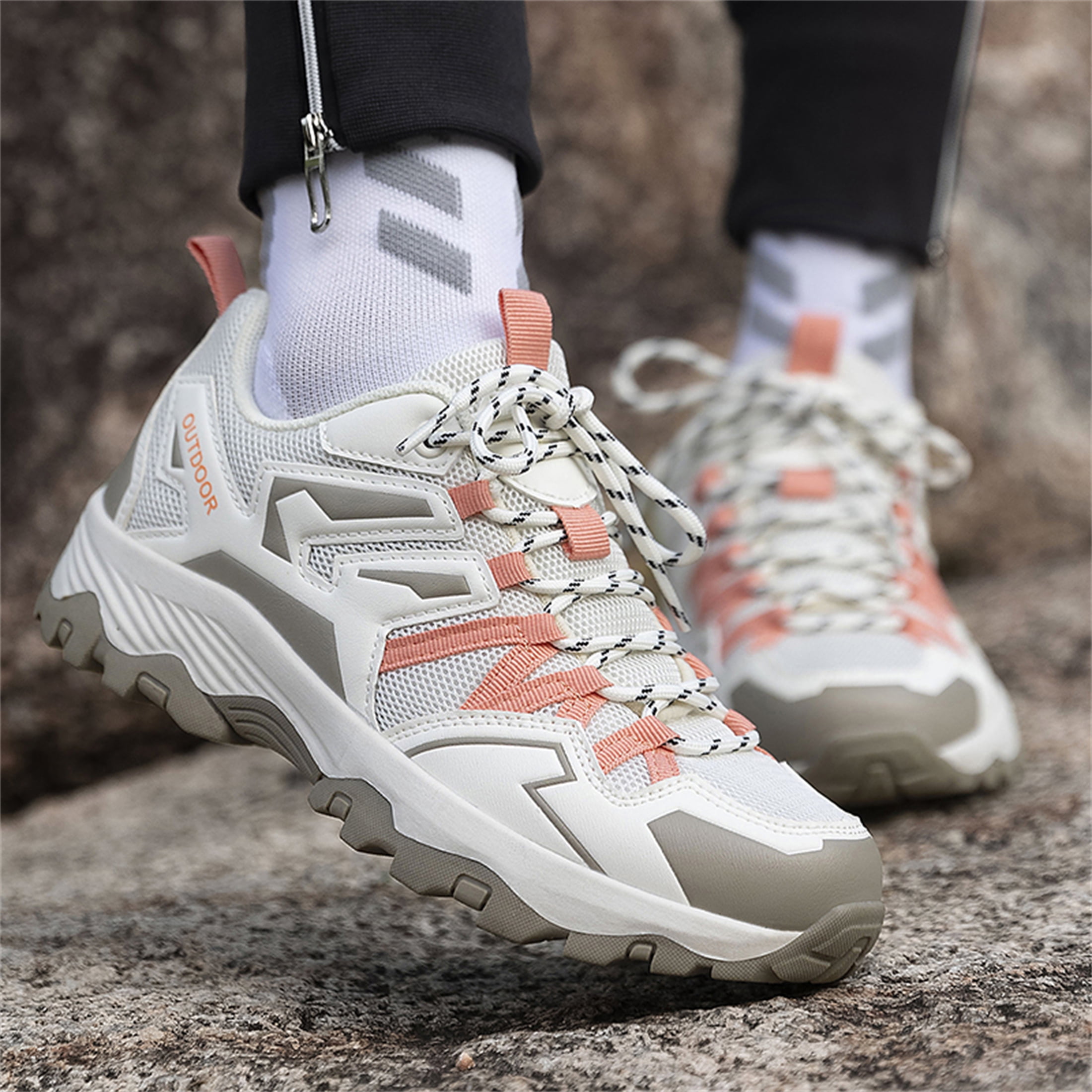 YOURDIARY Womens Mens Hiking Shoes Comfortable Breathable Anti-Slip Outdoor Hike Trekking Trails Shoe