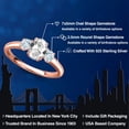 thumbnail image 2 of Gem Stone King 18K Rose Gold Plated Silver White Created Sapphire and Sky Blue Aquamarine Engagement Ring for Women | 1.34 Cttw | Oval 7X5MM | Gemstone September Birthstone | Size 9, 2 of 6