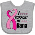 thumbnail image 3 of Inktastic Breast Cancer Awareness I Support My Nana with Pink Ribbon Boys or Girls Baby Bib, 3 of 4