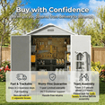 thumbnail image 2 of 6x4 FT Resin Storage Shed, Lofka Plastic Outdoor Shed  with Heavy Duty Floors, 135.6 cu ft, Colorfast, Side Window, Double Lockable Doors for Garden Backyard, 2 of 11