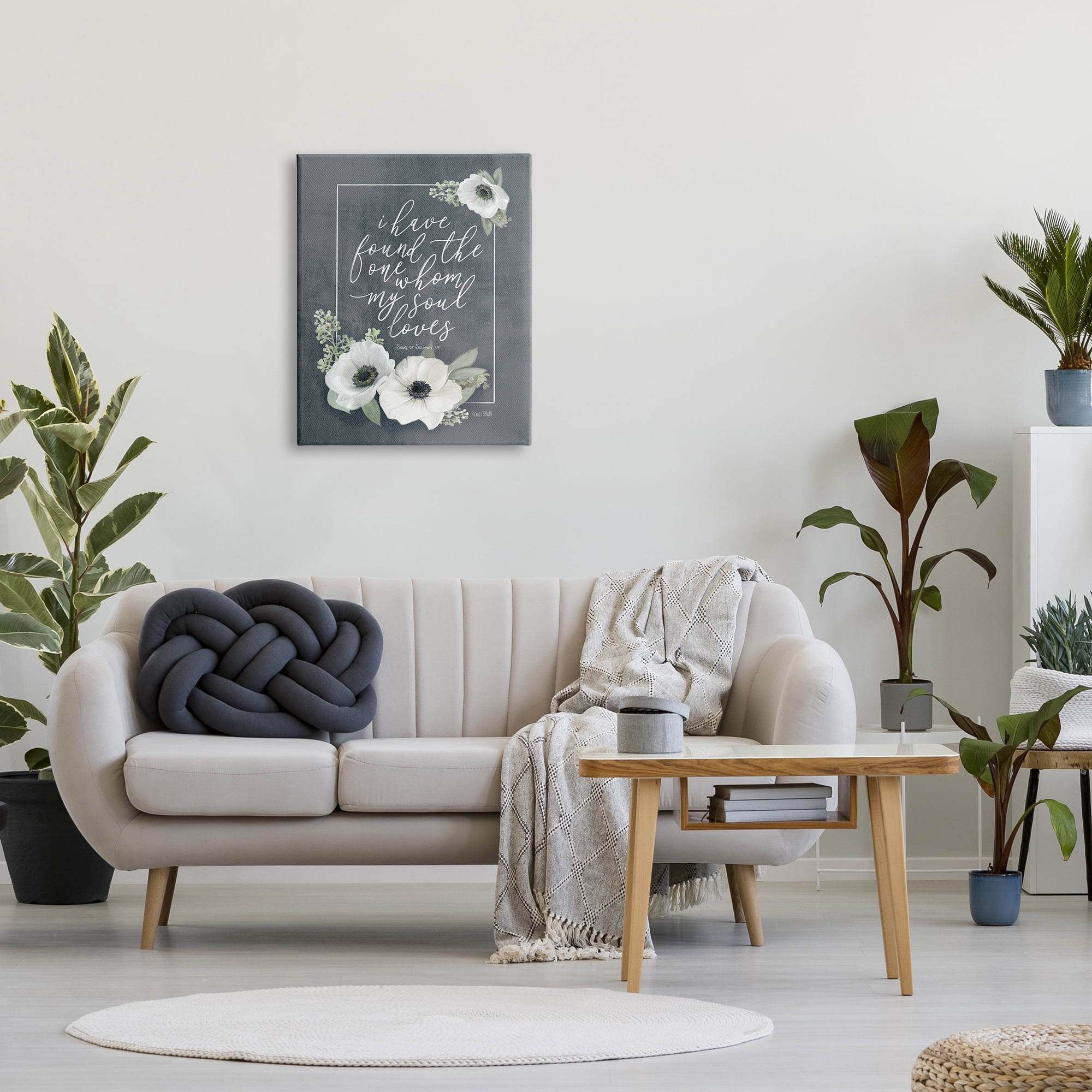 Stupell Industries Whom My Soul Loves 3:4 Rustic White Poppy Florals, 24 x 30, Designed by House Fenway
