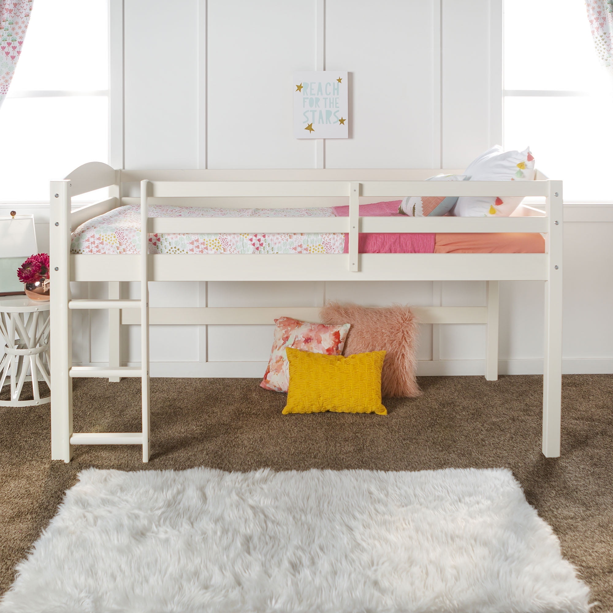 Dorel Living Milton Junior Twin Loft Bed White Home & Kitchen Bedroom