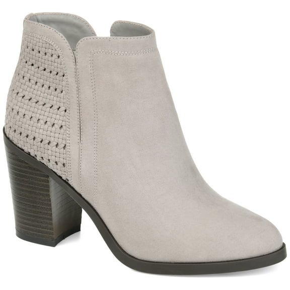 Journee Womens Jessica Inside Zip Stacked Heel Booties