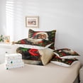 thumbnail image 5 of Feelyou Black Santa Claus Twin Bedding Sets 7-Piece, Dreamy Christmas Festival Bedding Comforter Set, Western Fairy Tale Reversible Sheet Sets, Breathable Home Decor, 5 of 7