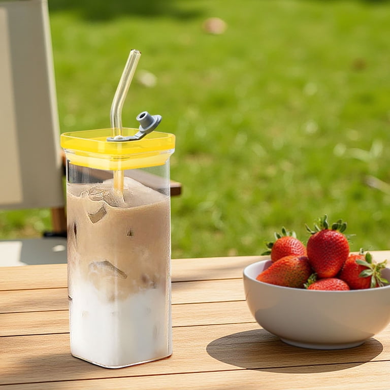 Bxaolu 12 Oz Drinking Glass Cup with Lid and Straw - 2 Pack Glass Cup Beer  Ice Coffee Glass Cute Aesthetic Cup Great for Home Travel Coffee Bar  Accessories, Wood - Walmart.com