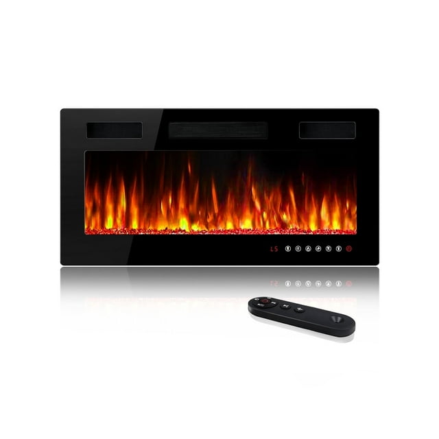 Waleaf 30” Electric Fireplace Ultra Thin Fireplace Heater, Recessed Wall Mounted Fireplace with Multicolor Flame & Remote Control