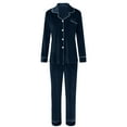 thumbnail image 4 of Wangmeiwg Women's Pajama Sets Elegant Korean Velvet Pajama Set with Lace Suspenders and Shorts for Women Cozy Home Wear 3XL Dark Blue, 4 of 5