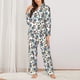 thumbnail image 2 of Fotbe Funny Excavator Conjunto de Pijama de Manga Larga para Mujer con Estampado, Ropa de Dormir de 2 Piezas, Conjunto de Casa Suave y Cómodo con Bolsillos-Small, 2 of 7