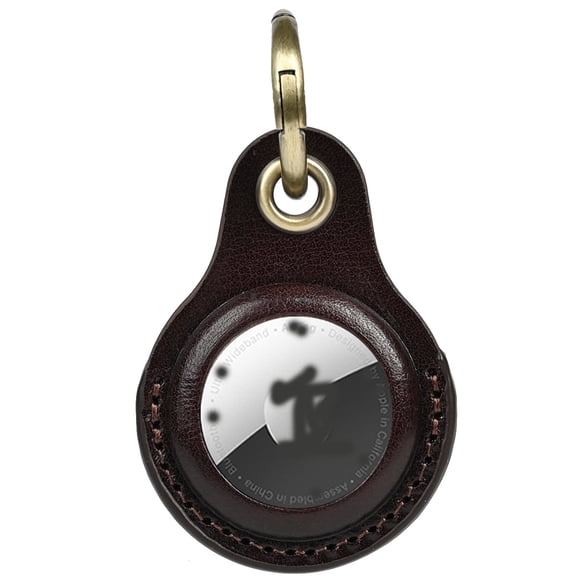 Genuine Leather Airtag Holder Suitable for Apple Airtag Keychain Leather, Small Air Tag Holder with Key Rings, Protective Airtag Case Cover Accessories