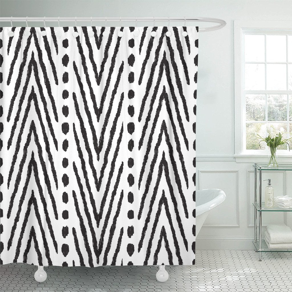 PKNMT Aztec Abstract in The Ethnic Black and White Ikat Polyester