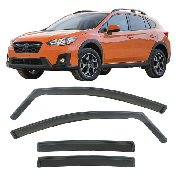 Ikon Motorsports In-Channel Window Visors Vent Rain Guards for 2017-2023 Subaru Impreza Hatchback & 2018-2023 Crosstrek Black PC Polycarbonate 4PCS