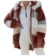 thumbnail image 3 of Cárdigan de forro polar para mujer, chaqueta cálida de felpa, abrigo suelto con capucha y bolsillo con cremallera, abrigo grueso de talla grande, sudaderas con capucha de piel sintética, prendas de ve, 3 of 5
