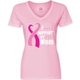 thumbnail image 3 of Inktastic Breast Cancer Awareness I Support My Mom with Pink Ribbon Women's V-Neck T-Shirt, 3 of 5