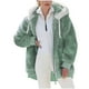 thumbnail image 5 of Fnochy Liquidación Chaqueta con capucha y cremallera de felpa holgada de invierno para mujer de talla grande, 5 of 6
