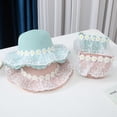 thumbnail image 5 of Zanarzt Beach Hat Toddler Girls Straw Hat and Shoulder Bag Set Daisy Flower Beach Cap Wide Brim Summer Sun Hat Foldable Hat Pink,One Size, 5 of 8
