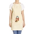 thumbnail image 1 of Fashionable Owl 3 Printed Khaki Kitchen Apron 27 x 32.5 Inch with Pocket APR, 1 of 1
